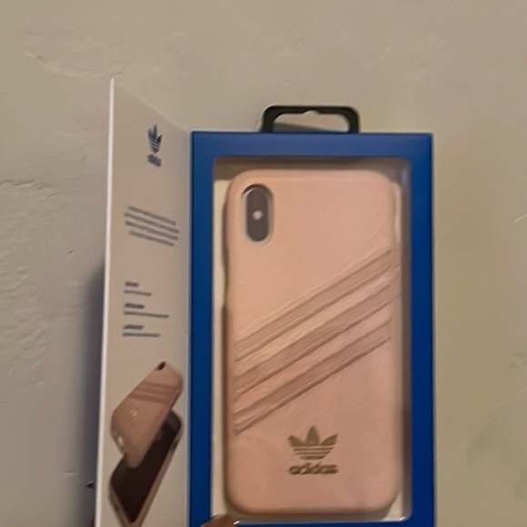 Adidas 3-Stripes Snap Case for Apple iPhone XS and X - Pink Snake / Gold - Picture 2 of 6